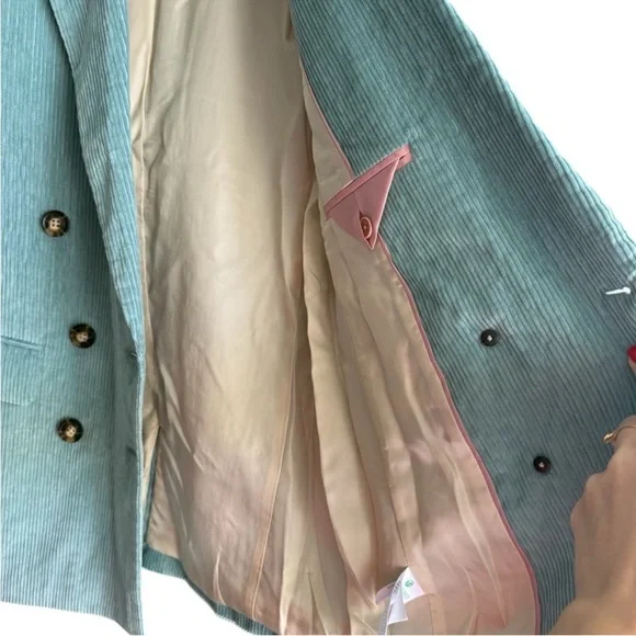 J.Crew Nalya double-breasted blazer in a light blue corduroy fabric Size 4 - Picture 14 of 14